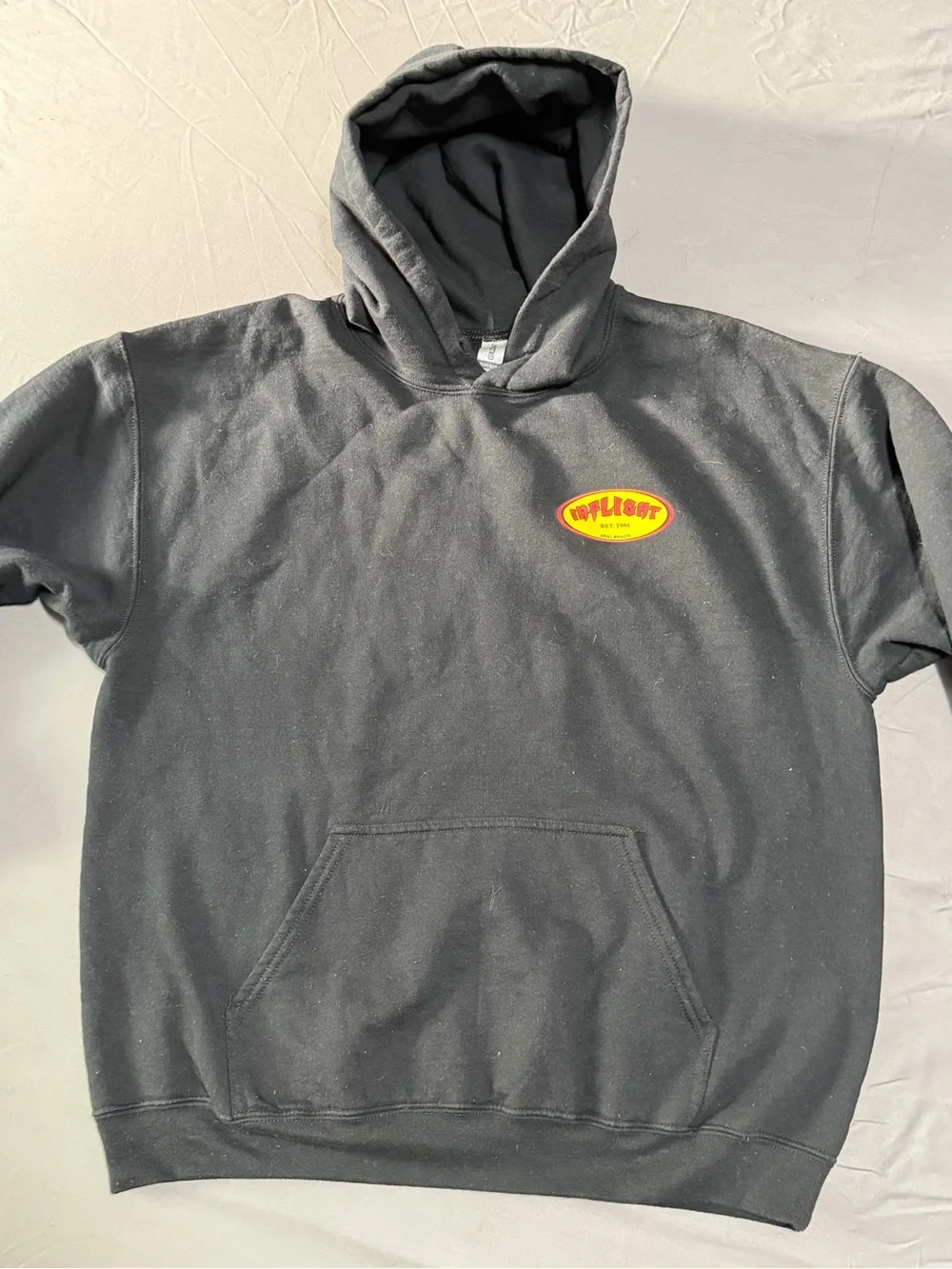 Inflight Classic Oval Hoodie No Drawstring- Black
